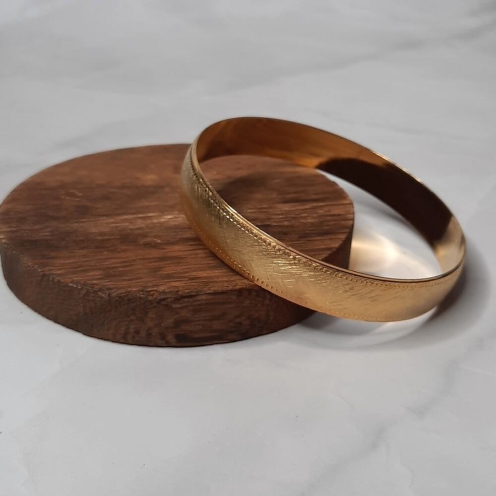 Brushed Metal Gold Tone Bangle